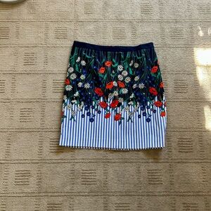 Floral Striped Women's Skirt by Anthropologie
